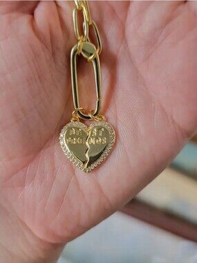 Gold Best Friends Heart Charm Set